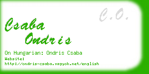 csaba ondris business card